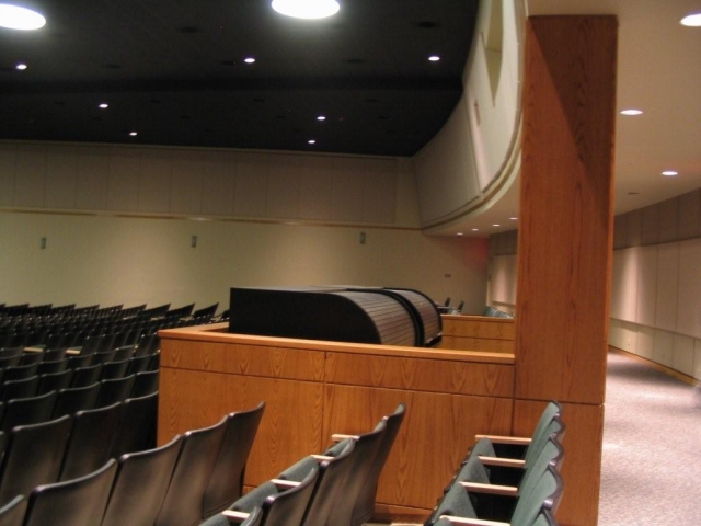 Control panel in the large auditorium.
