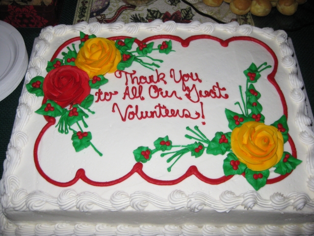 As the cake says, Thank you to all of our great volunteers!