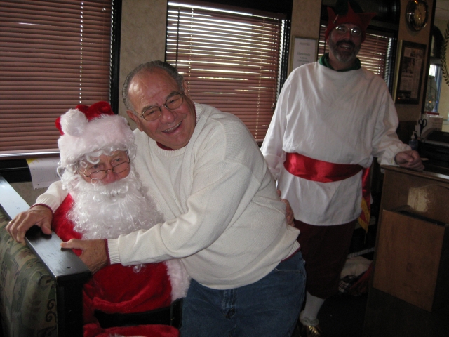 Sam Potteiger 58 having fun with Santa!