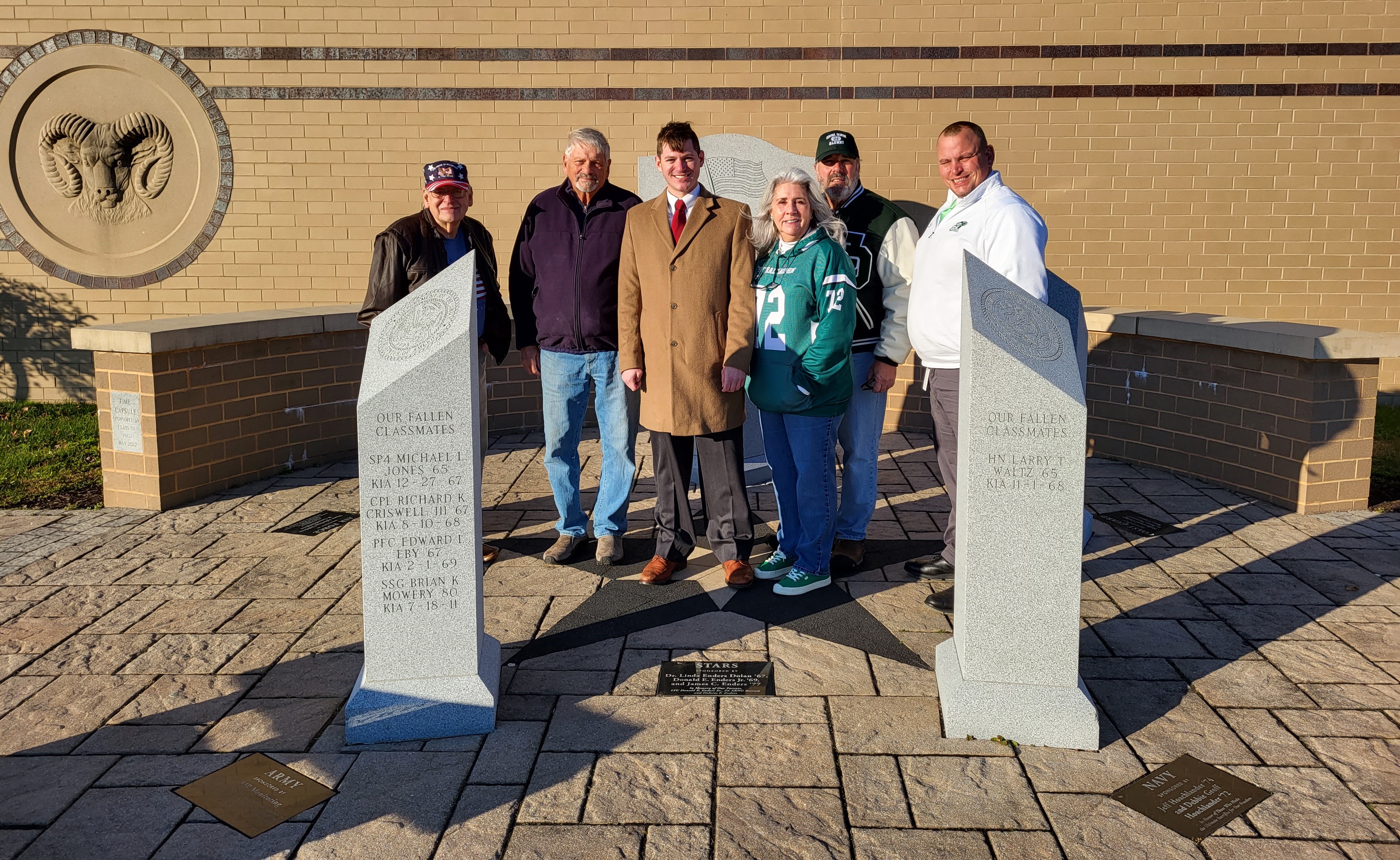 Rep. Joe Kerwin met with our Veterans Committee and Principal Shrader. L to R: Dave Johnston, Don Morse, Rep. Kerwin, Debbie Hoachlander, Jeff Hoachlander, Eric Shrader.